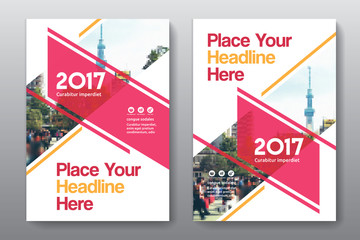Red Color Scheme with City Background Business Book Cover Design Template in A4. Can be adapt to Brochure, Annual Report, Magazine,Poster, Corporate Presentation, Portfolio, Flyer, Banner, Website.
