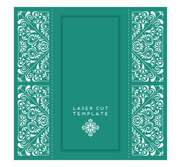 Obraz premium Vector wedding card laser cut template