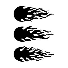Black vector flame design elements