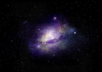 Stars, dust and gas nebula in a far galaxy