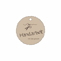 Etikett: Handarbeit - mit Liebe gemacht