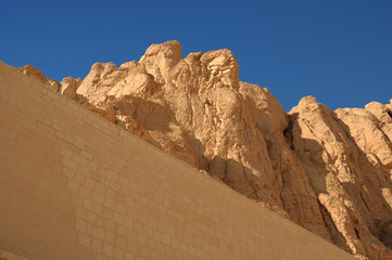 Fototapeta premium Temple of Hatshepsut at Deir el-Bahri. Neighborhoods of Valley of the Kings. Luxor. Thebes. Egypt.
