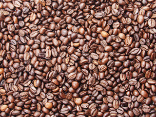 Coffee beans background. Nature texture