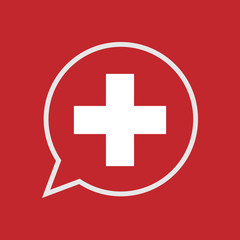 Isolated balloon with   the Swiss flag