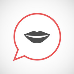 Isolated balloon with  a female mouth smiling