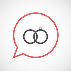Isolated balloon with  two bonded wedding rings