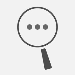 Isolated magnifier with  an ellipsis orthographic sign