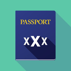 Long shadow passport with  a XXX letter icon
