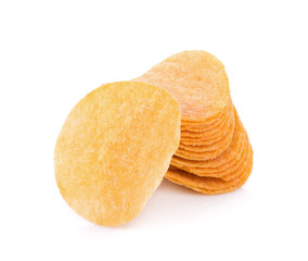 Potato chips isolated on white background