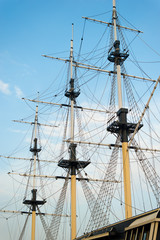 Old sailing ship mast