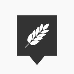 Isolated tooltip with  a wheat plant icon