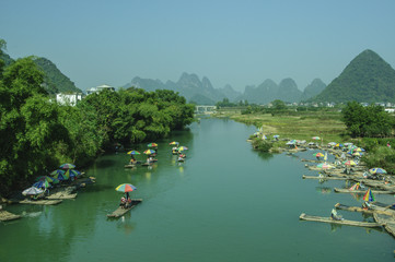 The karst mountains and river scenery