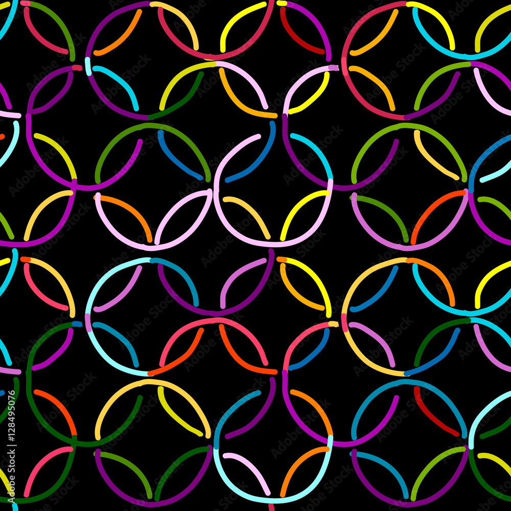 Poster Abstract rings seamless pattern for your design