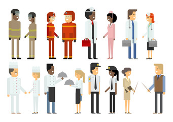Fototapeta premium People of different professions. Set. Material design vector