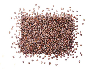 Coffee beans background. Nature brown texture.