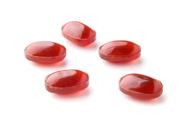 Strawberry candy isolated on white