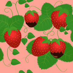 seamless pattern with strawberries