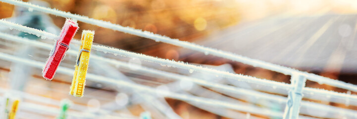 Clothes Line with Hoar Frost