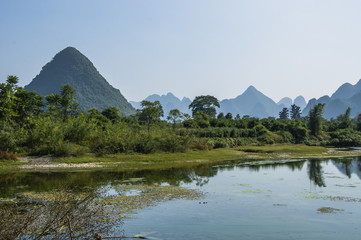 The mountains and river scenery