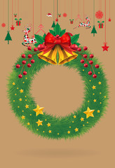 xmas decor hanging vector