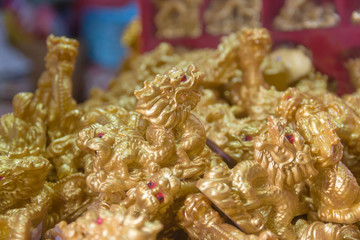 Doll gold Dragon, mascot of luck.