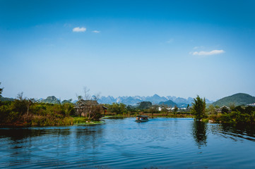 The mountains and river scenery