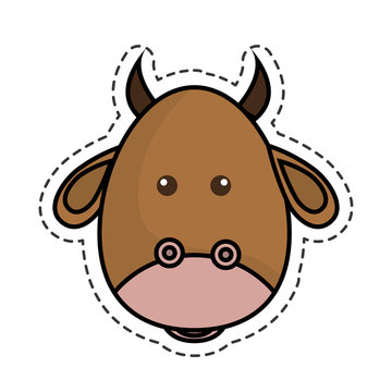 cute cow manger character vector illustration design