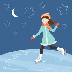 Figure skating at night