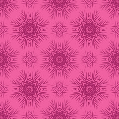 Pink Ornamental Seamless Line Pattern. Endless Texture. Oriental Geometric Ornament