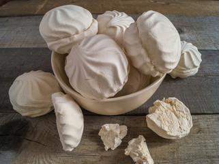 A delicious white marshmallows.