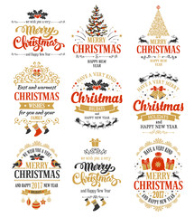 Christmas badges set