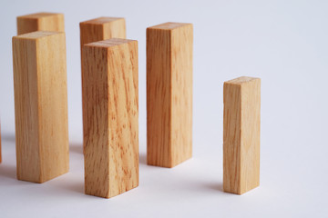 Wooden block for business concept.