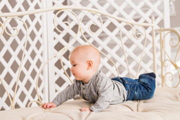 Beautiful smiling cute baby boy