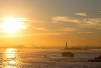 Statue of Liberty during sunset