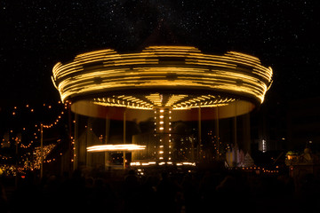 Abstract carrousel in the night