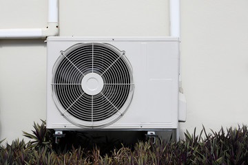 air condition compressor outside the office building