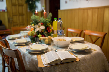 Traditional eastern europe Christmas dinner