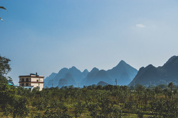 The karst mountains scenery
