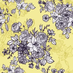 Foto op Canvas vintage vector floral seamless pattern © cat_arch_angel