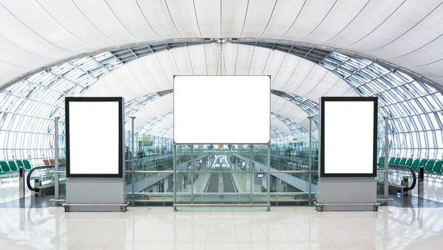 Blank Advertising Billboard In The Airport