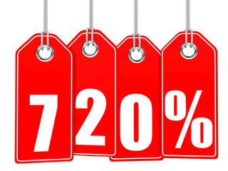 Discount 720 percent off. 3D illustration.