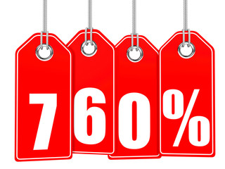 Discount 760 percent off. 3D illustration.