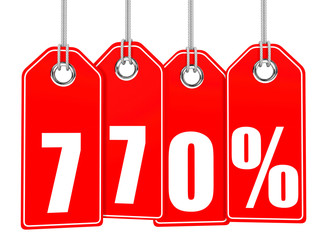 Discount 770 percent off. 3D illustration.