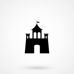 Castle vector icon,isolated on white