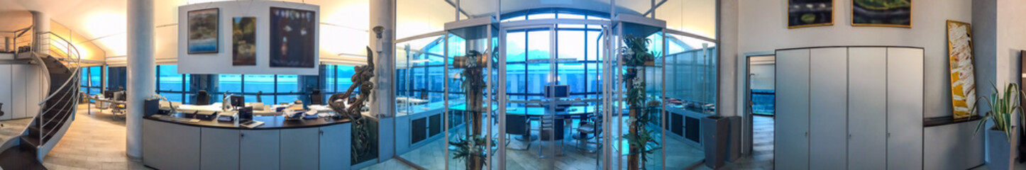 Fototapeta na wymiar Panoramic view of Modern Office interior