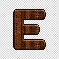 Font letter E with Chocolate Biscuit effect. Perfect applicable saved working/ clipping path for design project.