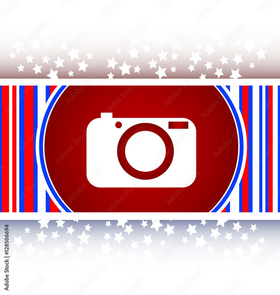 Poster camera icon on round internet button original