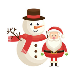 snowman character christmas celebration vector illustration design