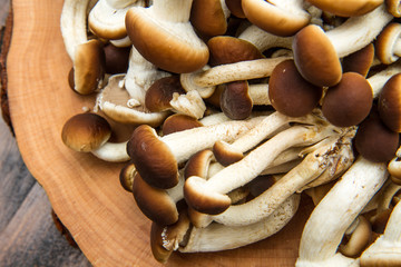  mushrooms on  wood table