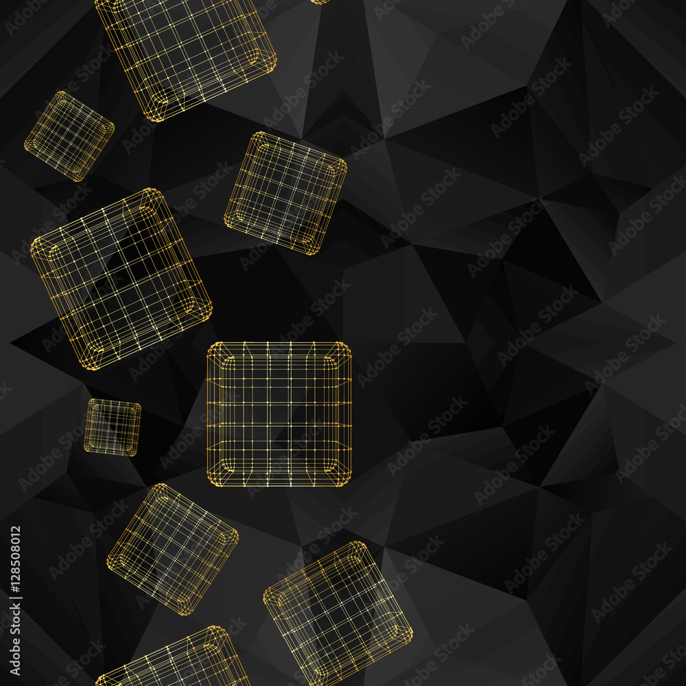 Poster abstract creative concept vector pattern background of geometric shapes the lines connected to point